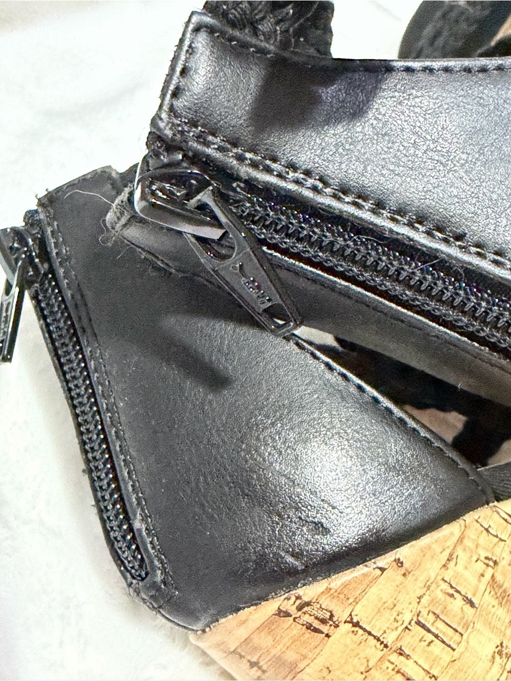 Mossimo Supply Co. Black Braided Cork Wedge Sandals - Picture 10 of 14